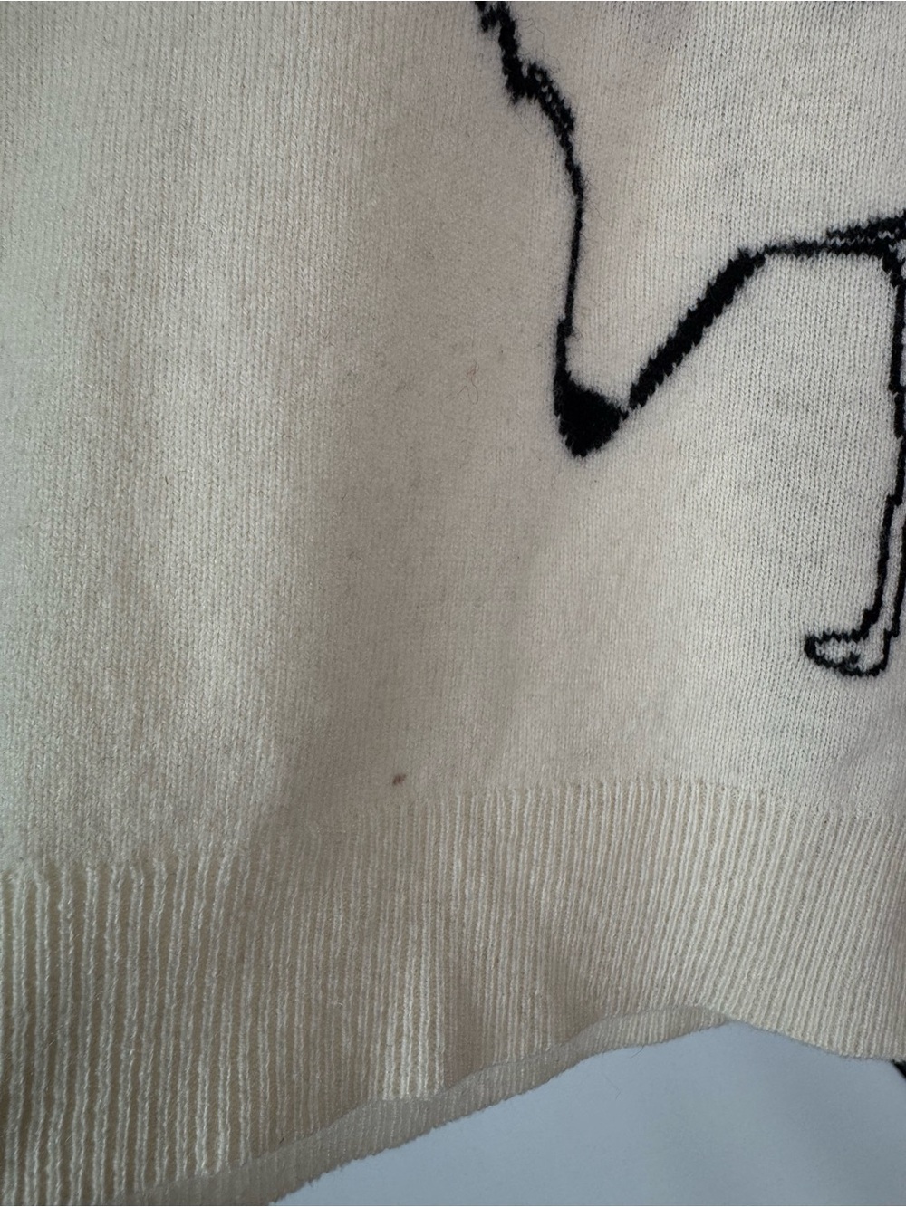 Burberry Brit Fox Intarsia Wool Cashmere Sweater Cream Size M - Picture 6 of 10